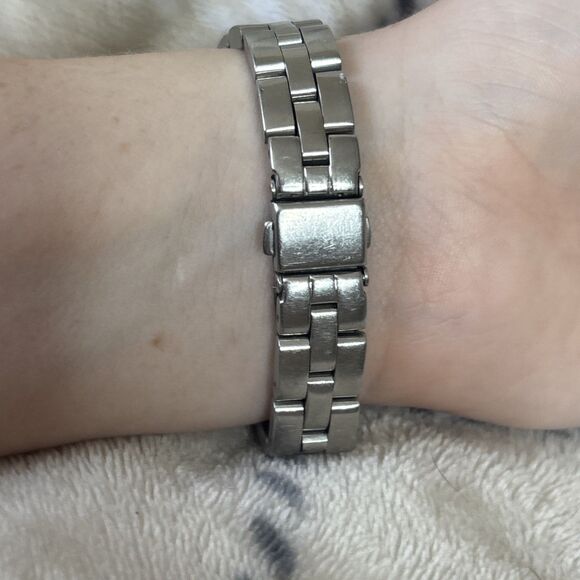 Vintage Kenneth Cole Silver-Tone Rectangle Face Women’s Dress Watch (Nonworking) - Picture 2 of 4